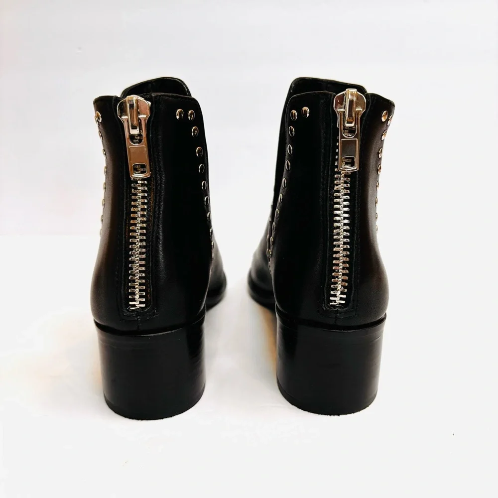 Steve Madden Conspire Studded Leather Ankle Boot Black Size 6.5